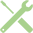Icon of Tools, a wrench and screwdriver crossing each other forming an X.